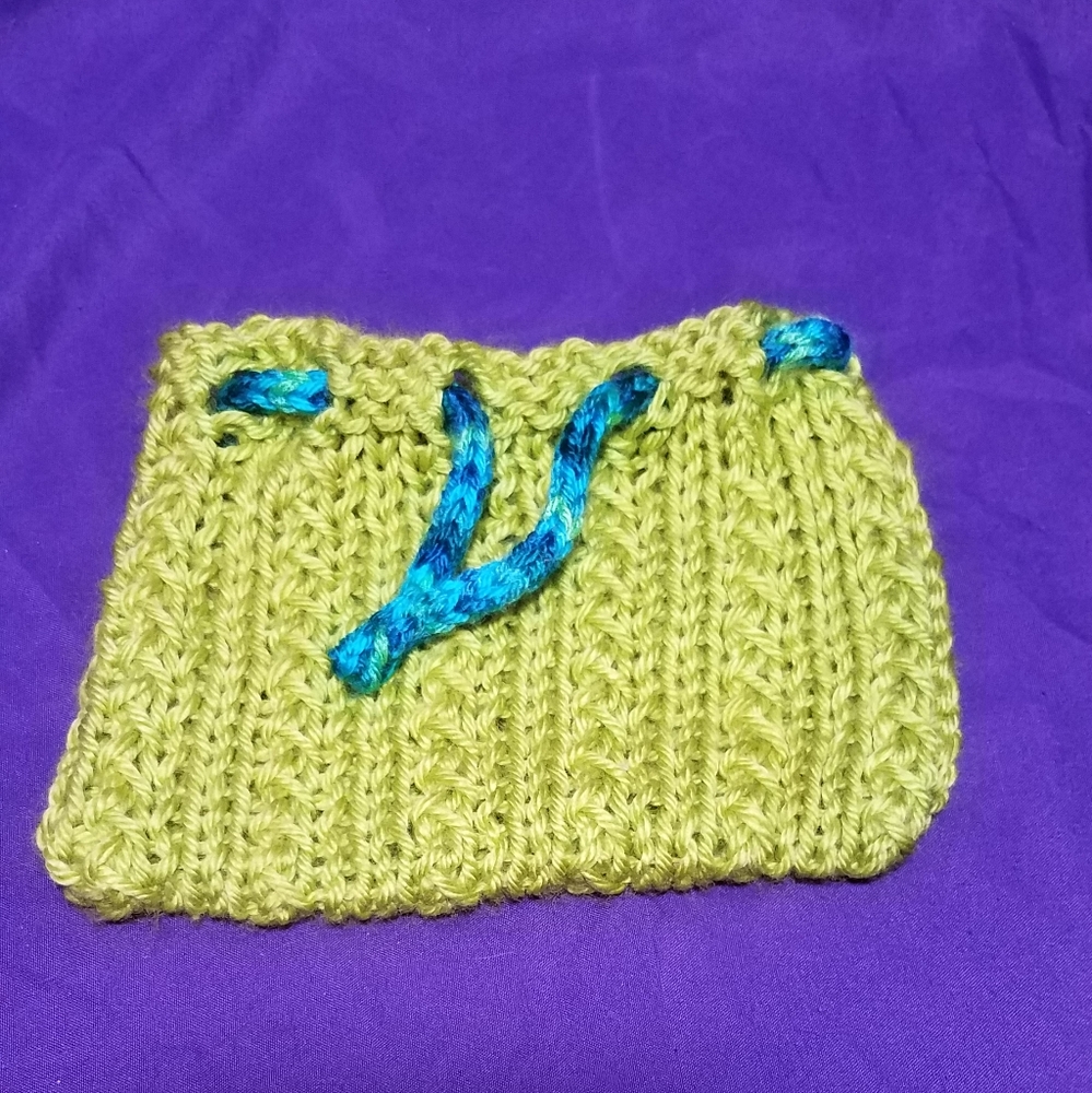 Handmade green wristlet/bag